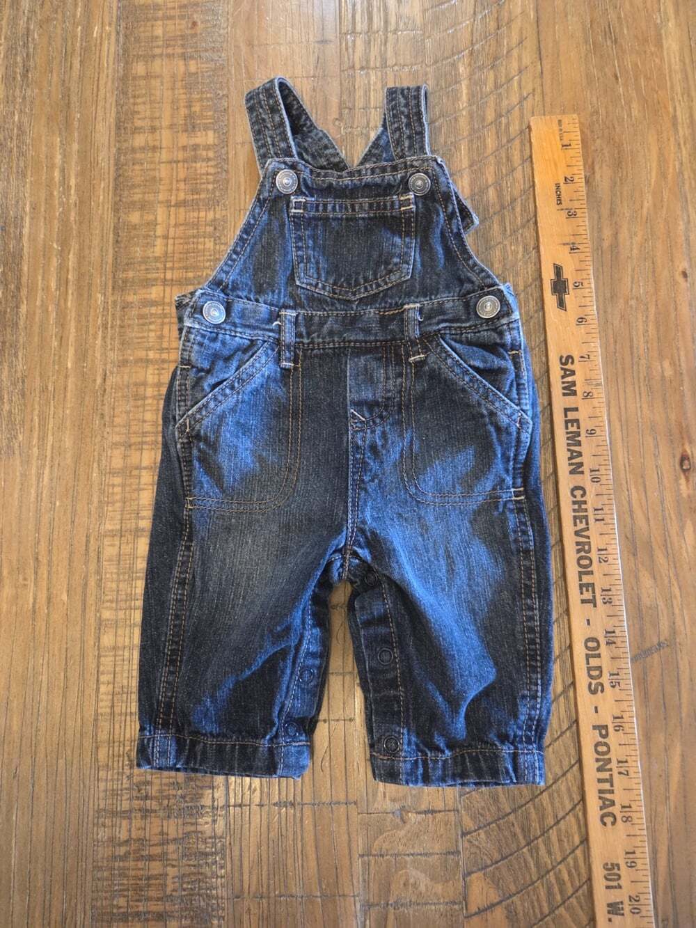 ORIGINAL ARIZONA JEANS Co Baby Overalls 0-3 Months Blue Denim Snap